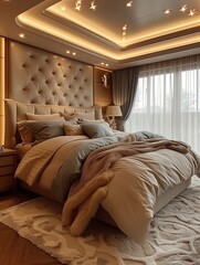 Sleek and Serene: Modern Bedroom Oasis with Ocean View - Generative AI