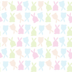 Seamless pattern with easter bunny