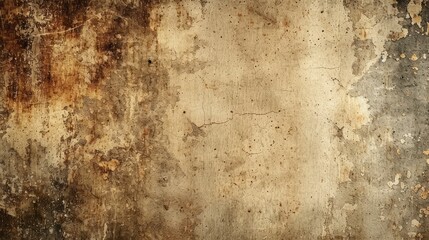 Worn Vintage Grunge Paper Texture on Old Brown Wall