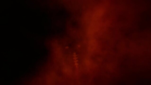 Scary demon skull face 2D animation. Dark horror fantasy movie. Burning videoclip for Halloween. Music clips and VJ loops. Grunge, flicker, dirty, coal and noise effects. Abstract motion graphics. 