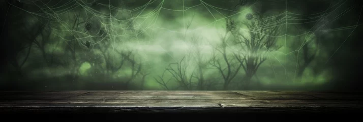 Foto op Canvas Wooden Floor Leading to Dense Forest © fysaladobe