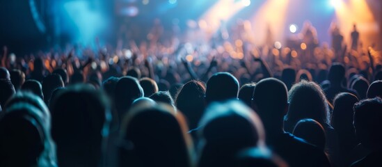 People at the concert with blurred background