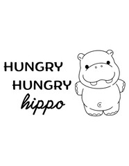 Hungry Hippo SVG Vector, Baby Clothing Design