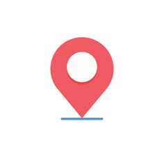 Red pin for maps and navigation systems to mark current location. Icon design. Vector illustration.	