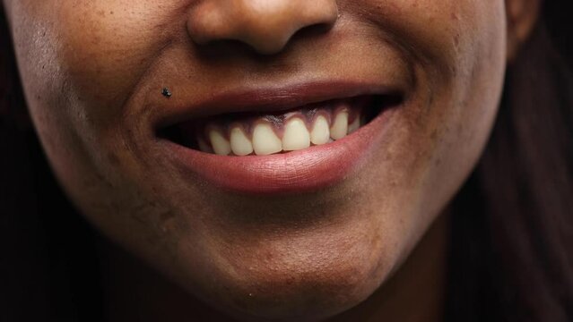 Woman's mouth, mouth closed, close-up