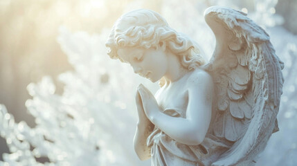 A person facing a serious illness experiencing moments of peace and hope thanks to the comforting presence of their guardian angel.