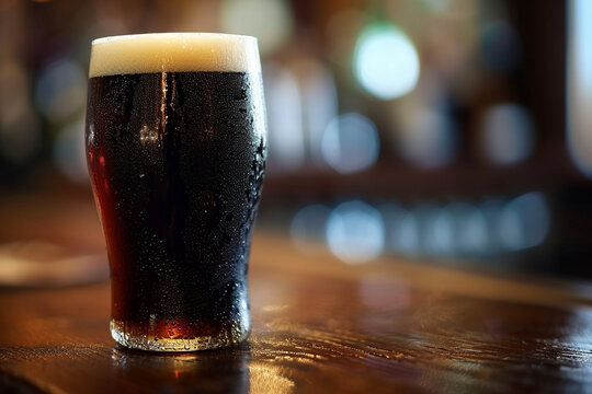 Beer in a pub on bar top