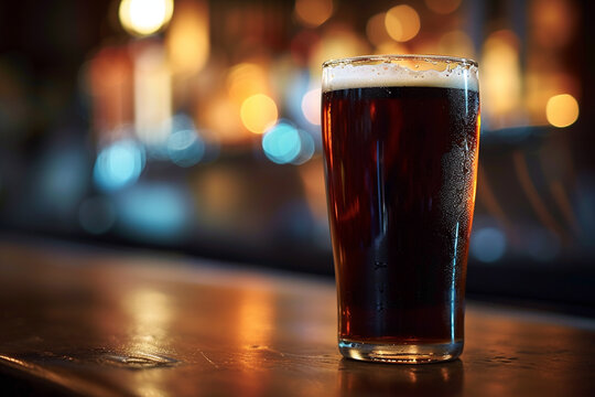 Beer in a pub on bar top