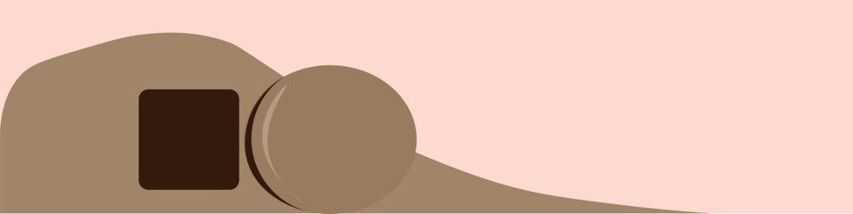 Simple easter illustration Jesus Grave cave on the hill Christian Catholic holly hill brown illustration background