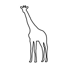 Giraffe Lines Style Icon Vector 