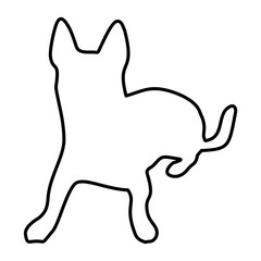 Dog Lines Style Icon Vector 