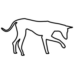 Dog Lines Style Icon Vector 