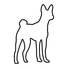 Dog Lines Style Icon Vector 