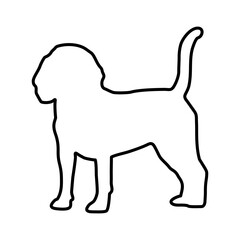 Dog Lines Style Icon Vector 