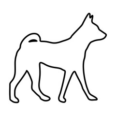 Dog Lines Style Icon Vector 