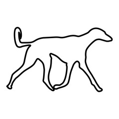 Dog Lines Style Icon Vector 