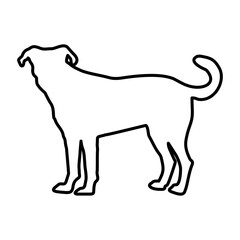 Dog Lines Style Icon Vector 