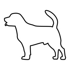 Dog Lines Style Icon Vector 