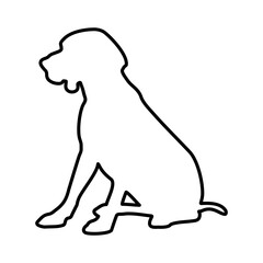 Dog Lines Style Icon Vector 