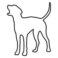 Dog Lines Style Icon Vector 