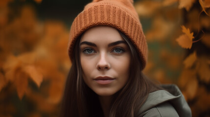 Woman in Autumn Park