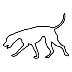 Dog Lines Style Icon Vector 