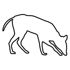 Dog Lines Style Icon Vector 