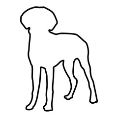 Dog Lines Style Icon Vector 