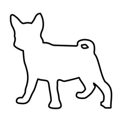 Dog Lines Style Icon Vector 