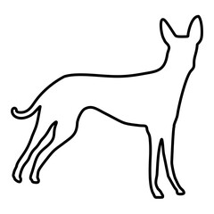 Dog Lines Style Icon Vector 