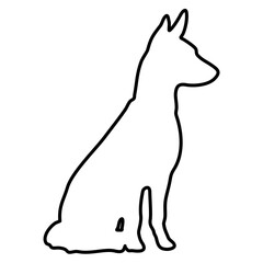 Dog Lines Style Icon Vector 