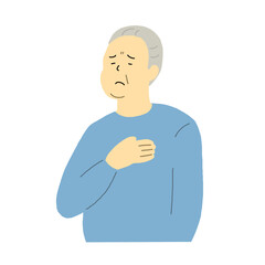 心を痛めるおじいさん