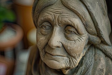 Old statue of Baba Vanga the blind fortune teller.