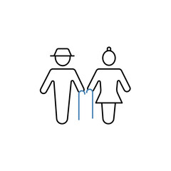 grandparents concept line icon. Simple element illustration. grandparents concept outline symbol design.