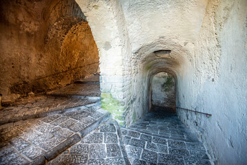 Tunnel in Aragonese Castle of Ischia - Italy