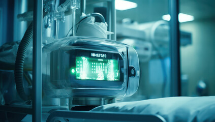 High-Tech Hospital Care: Advanced Equipment and Patient Monitoring in a Modern ICU - obrazy, fototapety, plakaty