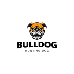 angry head mascot of bulldog logo design