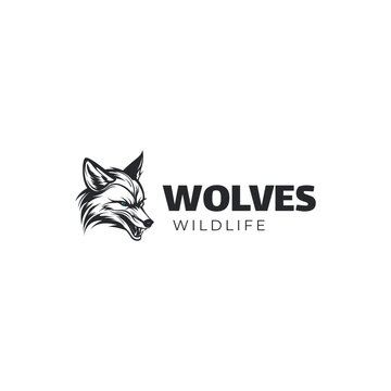 Edgy Design Head of Aggressive Wolf logo design