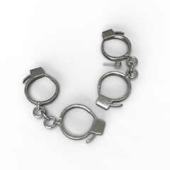 Obraz premium レトロ 手錠 3D CG Rendered Images 影付き 透過影 半透明影 透過PNG