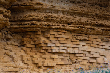 Bricks in Cliff in the Valley of Temples - Agrigento - Italy - obrazy, fototapety, plakaty