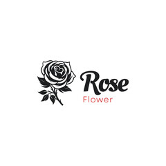 Red rose logo template Vector illustration