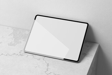 tablet mockup with minimal scene