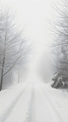 Obraz na płótnie Canvas white foggy background with snow