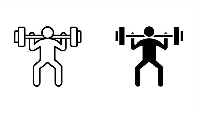 Weightlifter icon set vector sign symbol for design on white background
