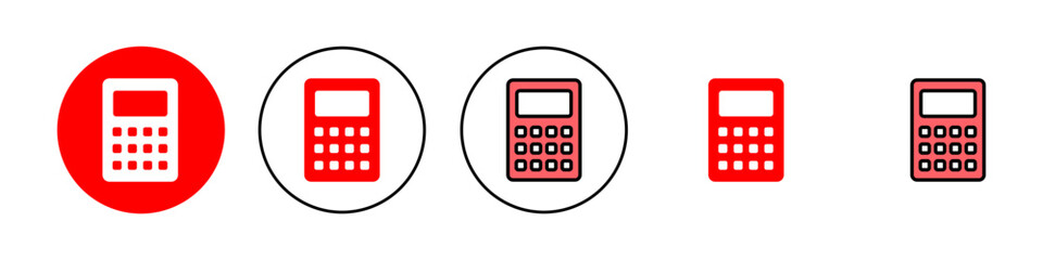 Calculator icon set illustration. Accounting calculator sign and symbol.