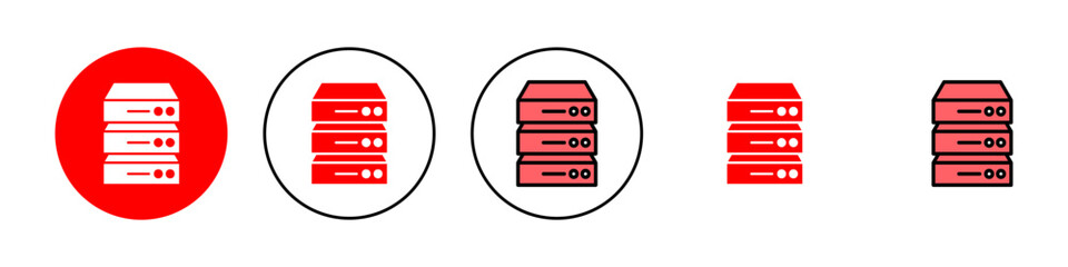 Database icon set illustration. database sign and symbol