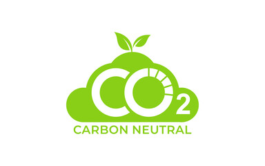Illustration vector graphic of reducing carbon emissions environmental pollution logo design template