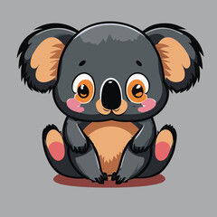 A cute and sad koala cub illustration for childrens var 3