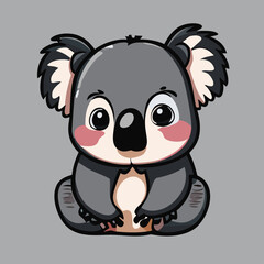 A cute and sad koala cub illustration for childrens var 1