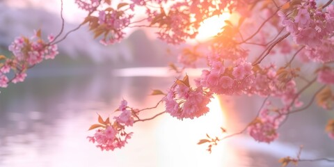 Sunset Cherry Blossoms